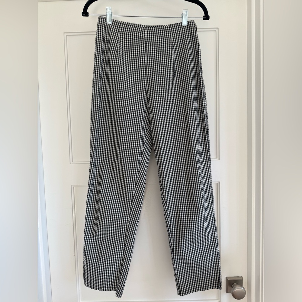 DÔEN 100% Organic Cotton Roseau Black & White Gingham Pant Womens 2